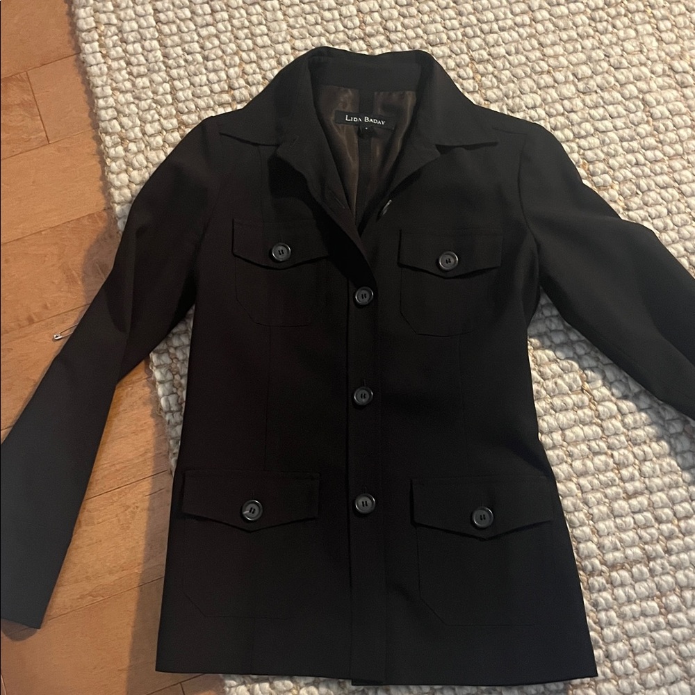 Espresso dark brown Lida Baday wool blazer